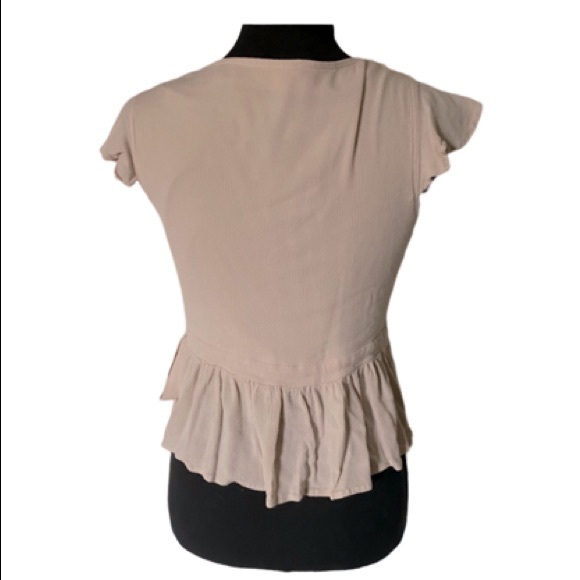 Pink Lily- Beige Wrap Around Blouse - Picture 4 of 5